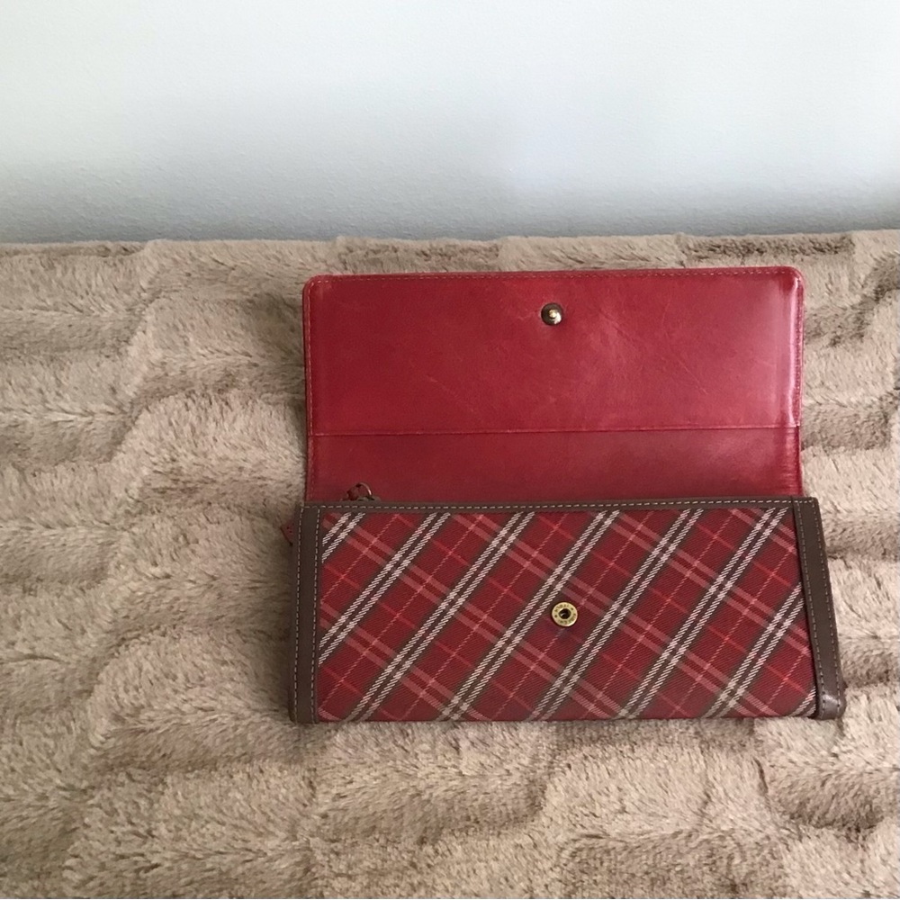 Burberry Red Plaid Wallet (Rare) - Picture 3 of 9